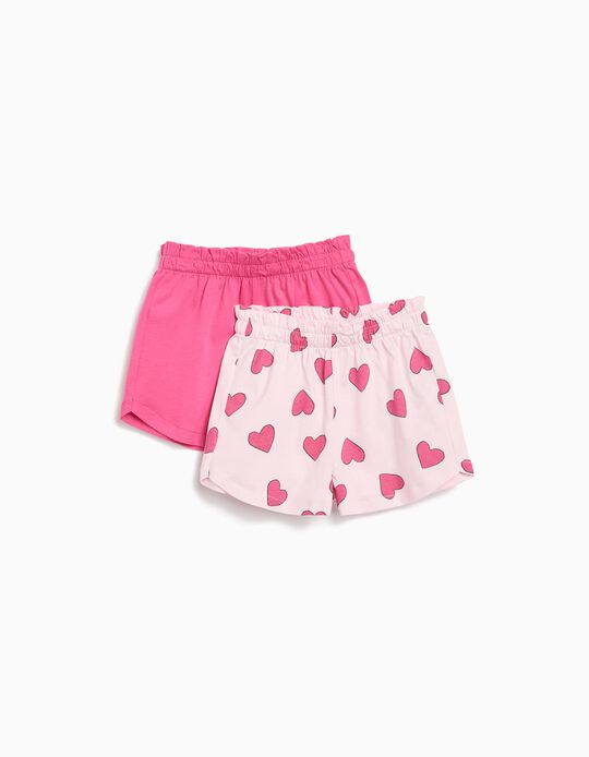 Comprar Online Pack 2 Calções, Menina, Rosa Escuro 