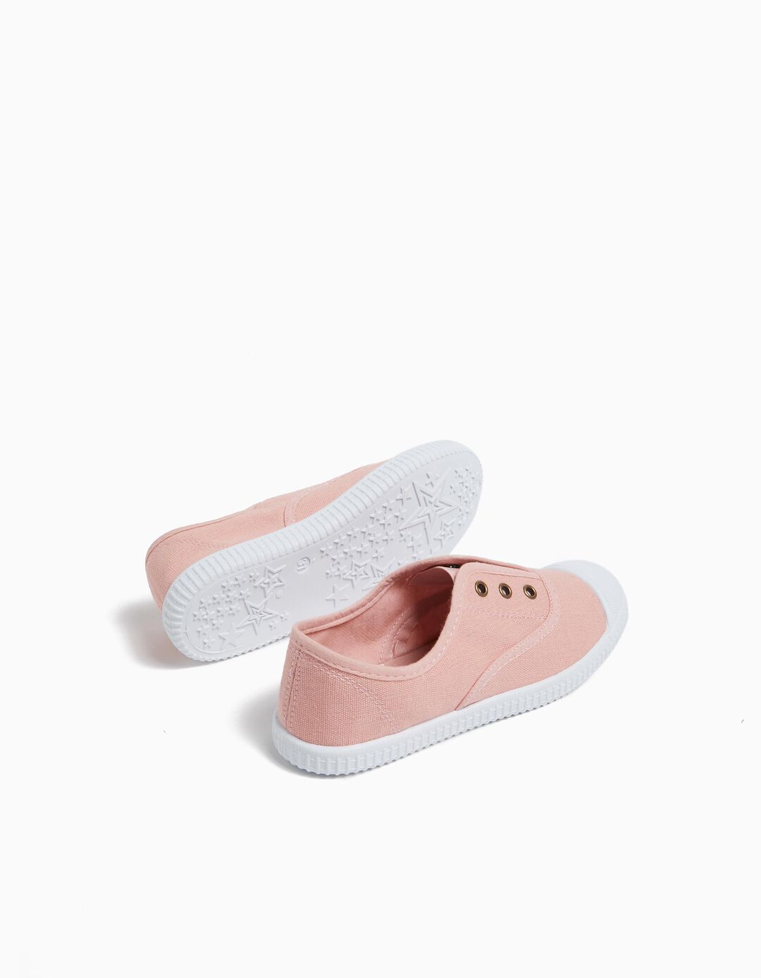 Laceless Canvas Sneakers, Girl, Light Pink