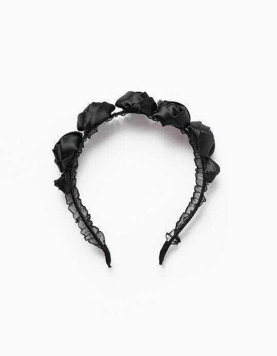 Comprar Online Headband with Roses and Tulle for Girls 'Halloween', Black