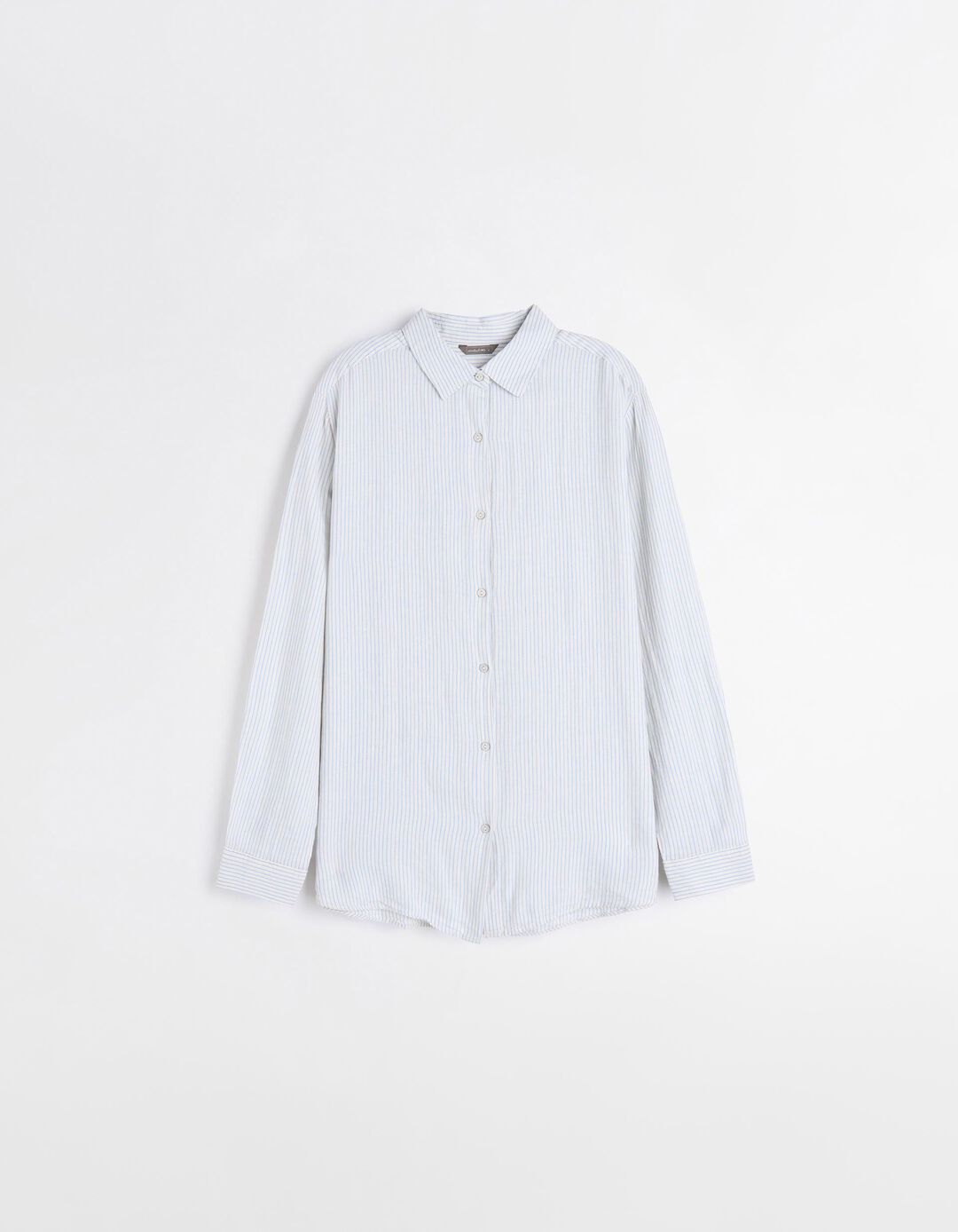 Camisa com Linho, Mulher, Azul