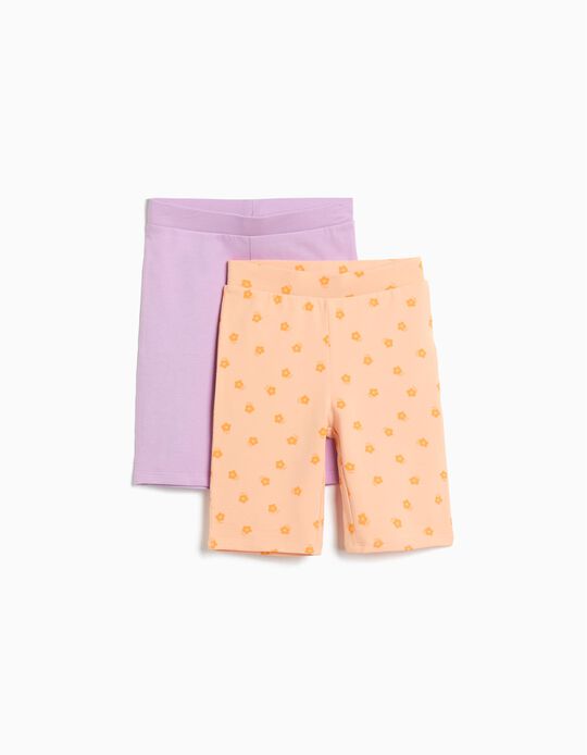 Comprar Online Pack 2 Leggings Cycling, Menina, Coral Claro 