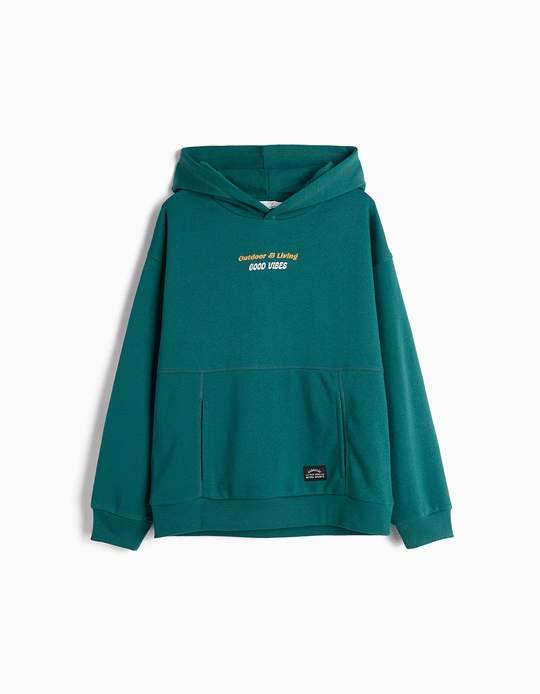 Comprar Online Sweatshirt de Felpa Capuz, Menino, Verde Escuro