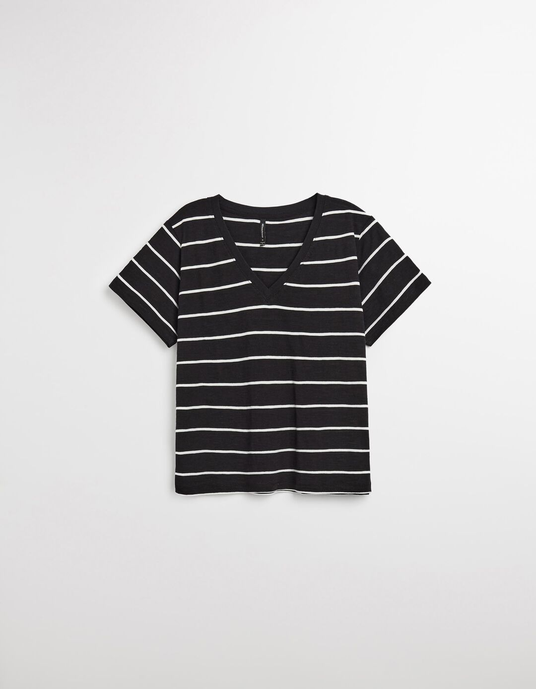 T-shirt Riscas, Mulher, Preto