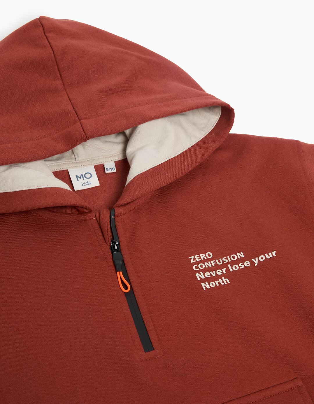 Sweatshirt de Felpa Capuz, Menino, Laranja Escuro