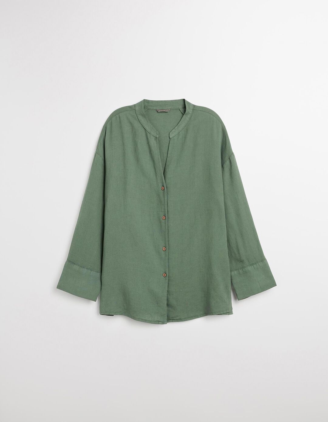 Blusa com Linho, Mulher, Verde Escuro