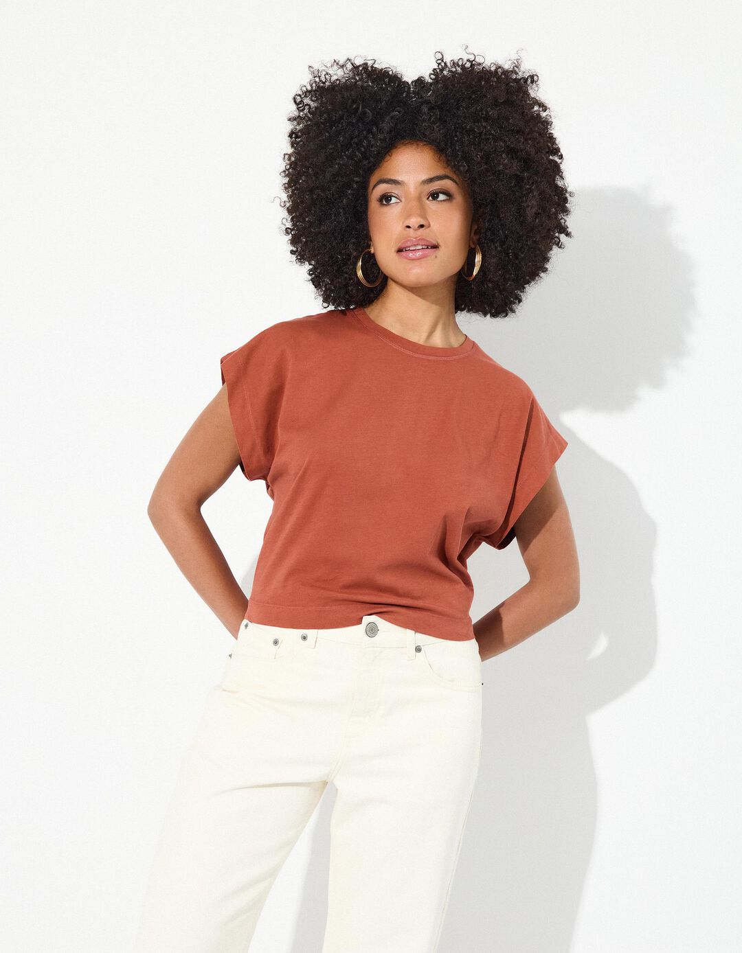 T-shirt, Mulher, Laranja Escuro