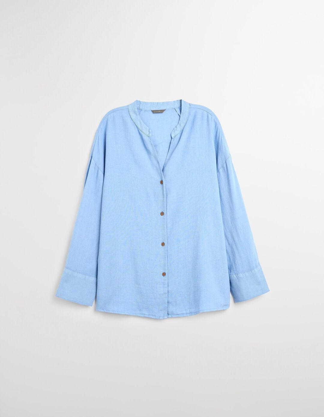 Blusa com Linho, Mulher, Azul