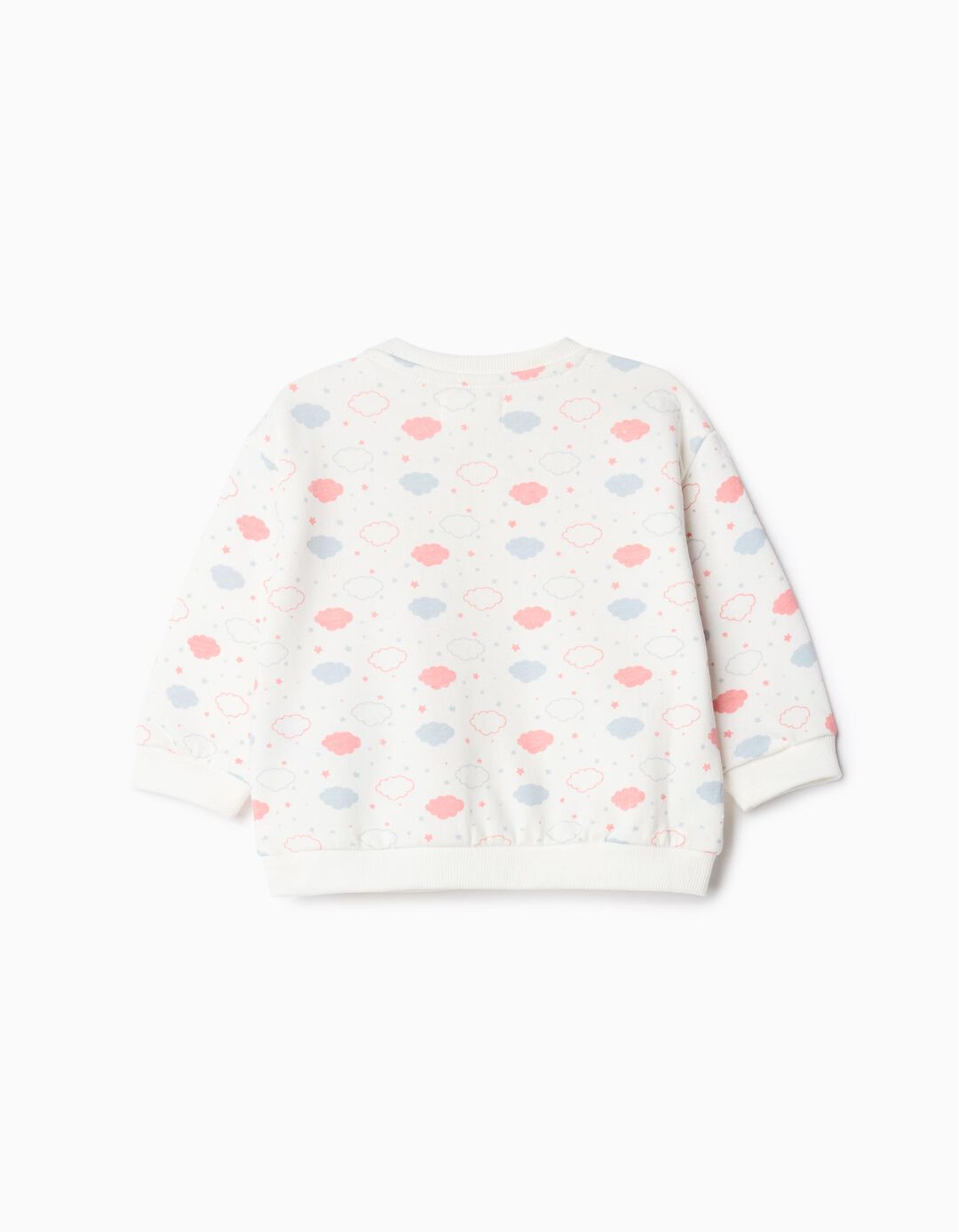 Sweatshirt de Felpa Estampada, Recém-nascido, Branco
