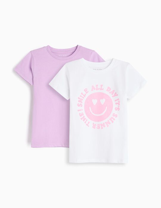 Comprar Online Pack 2 T-shirts, Menina, Lilás Claro