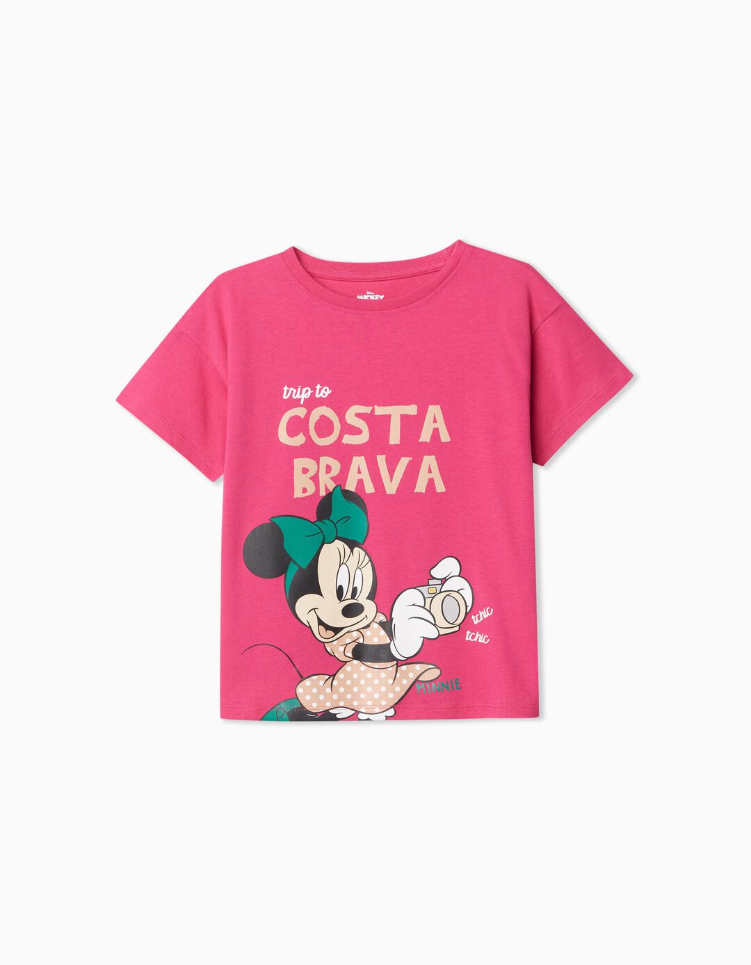'Disney' T-shirt, Girl, Dark Pink