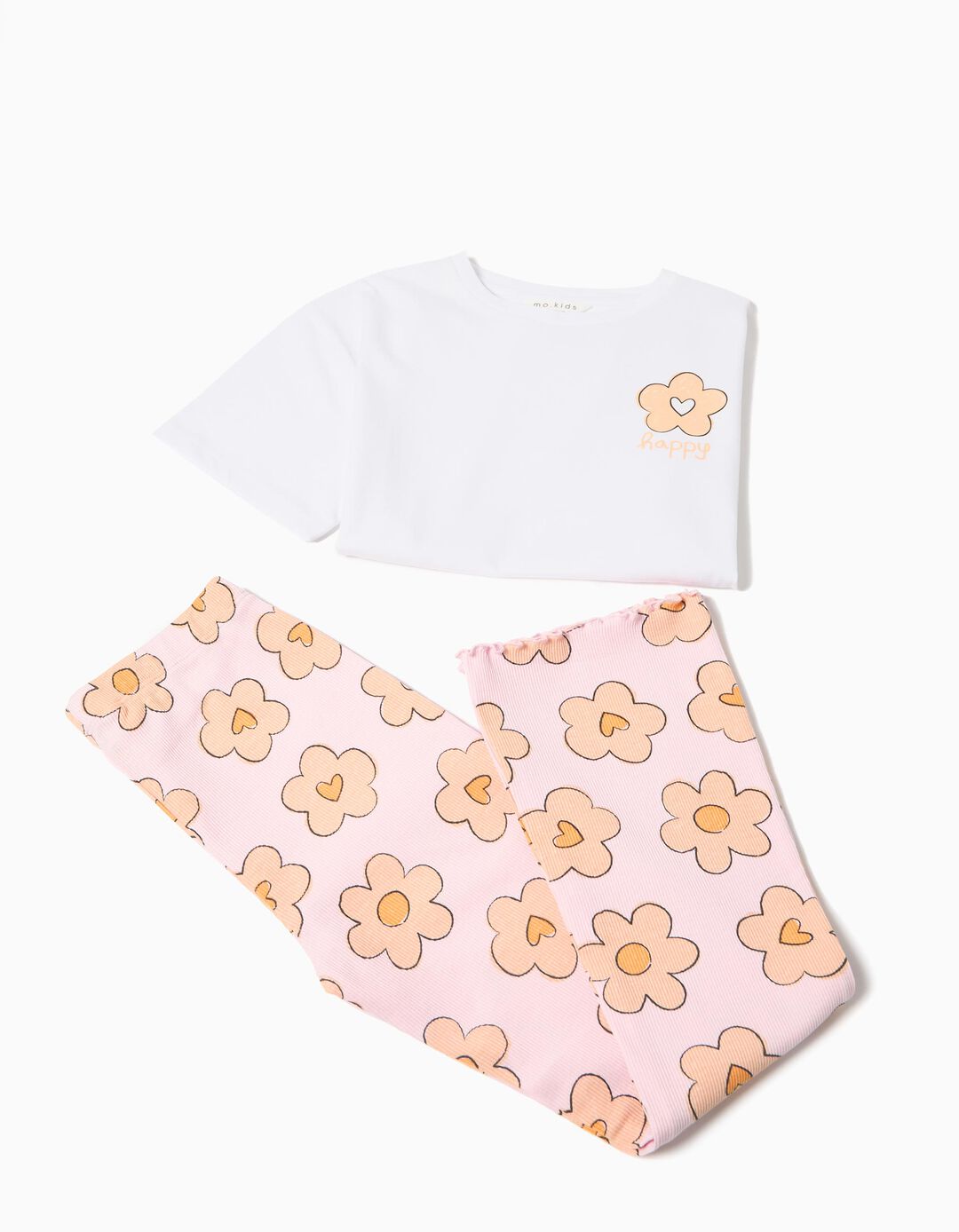 Conjunto T-shirt e Leggings, Menina, Rosa Claro 