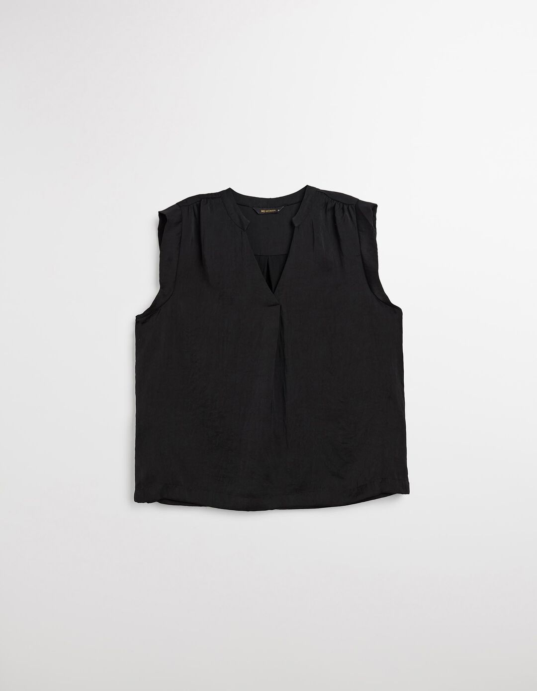 Blusa Decote em V, Mulher, Preto 