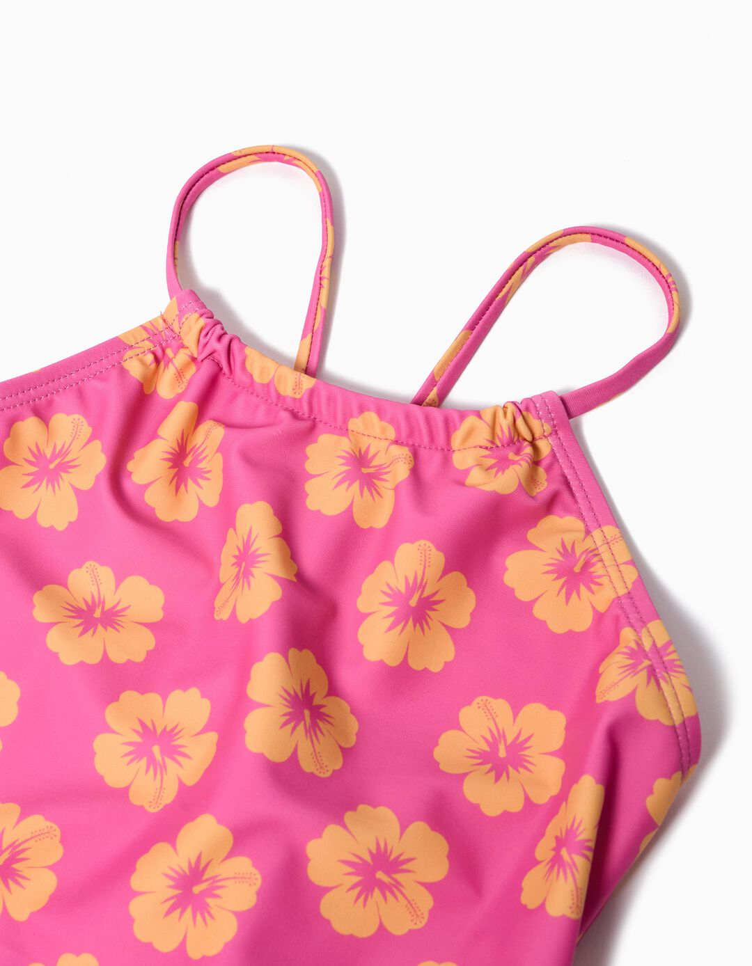 Fato de Banho Flores, Menina, Rosa