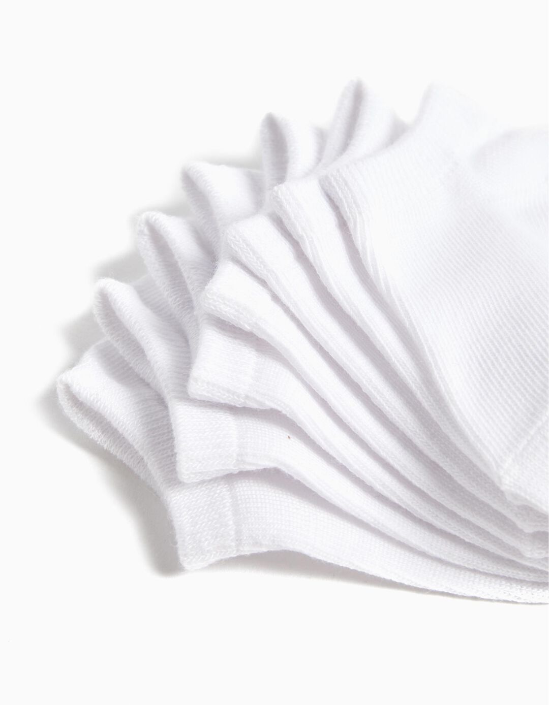 7 Pairs of Ankle Socks Pack, Baby Girls, White