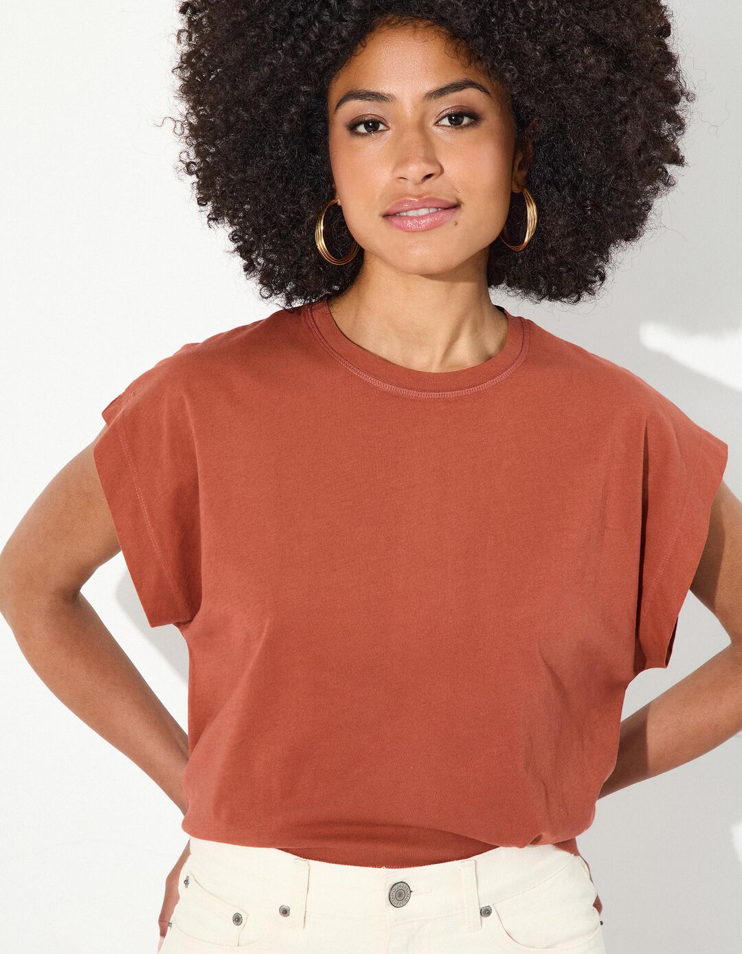 T-shirt, Mulher, Laranja Escuro