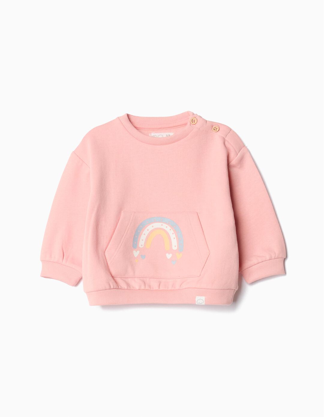 Sweatshirt de Felpa Estampada, Recém-nascido, Rosa Claro